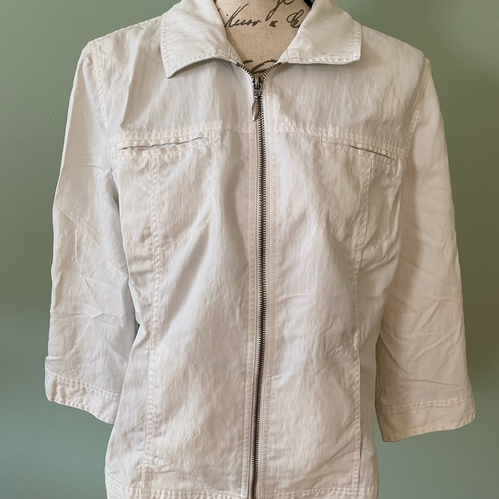 Women’s Chicos 3/4 Sleeve Zip-up Jacket Size 2
